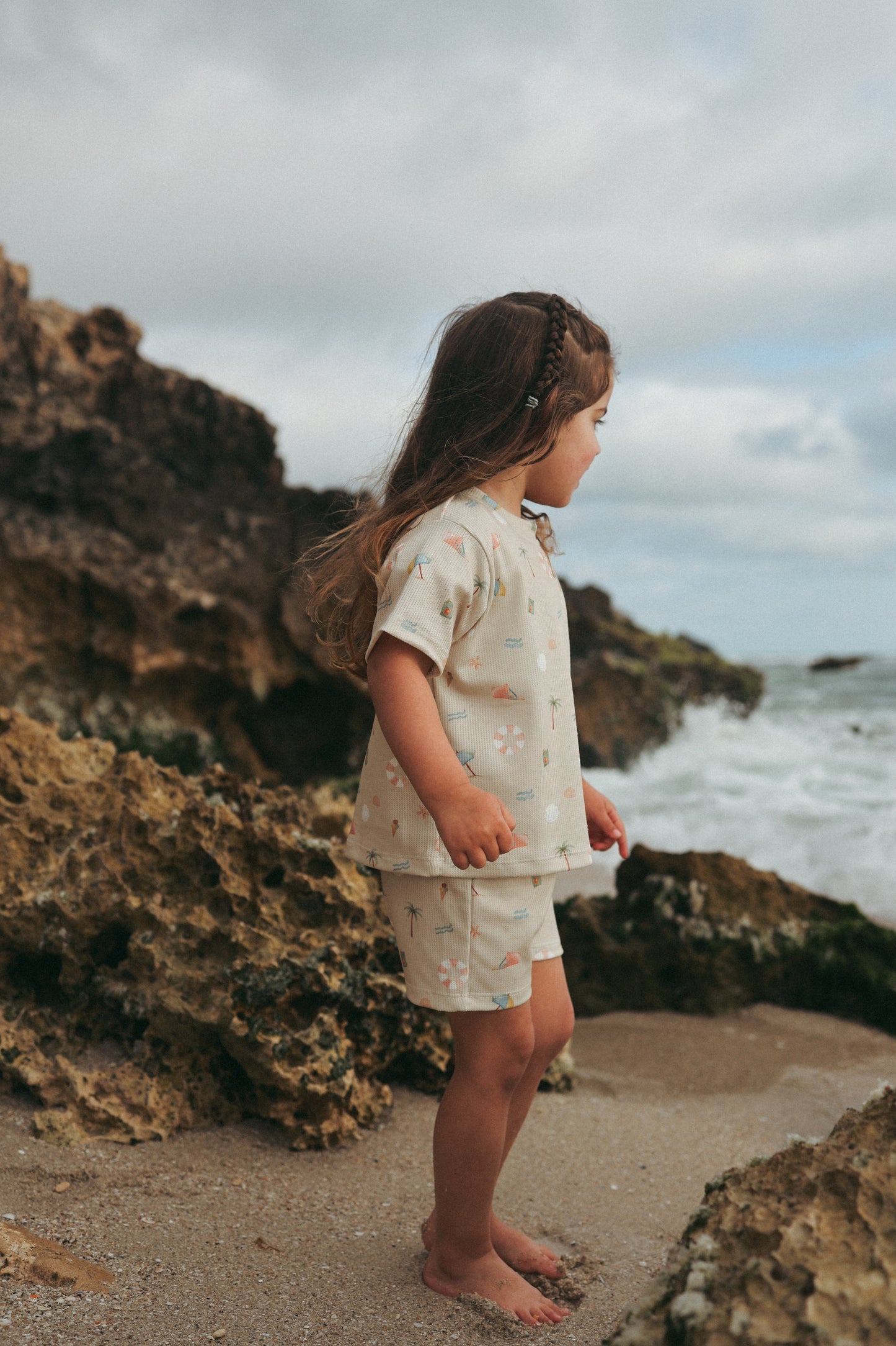 TINY TIDES PRINTED TEE & SHORTS SET