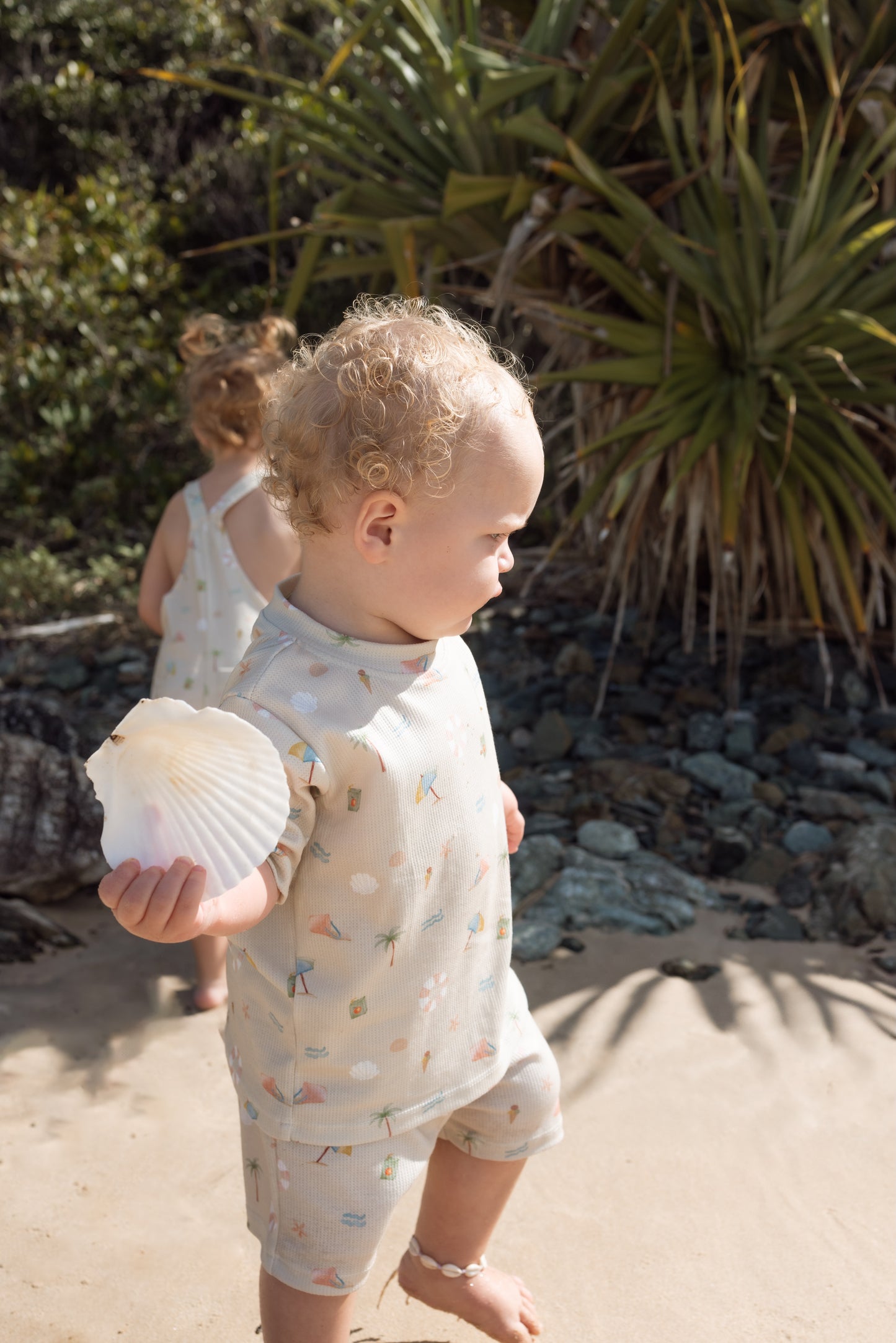 TINY TIDES PRINTED TEE & SHORTS SET